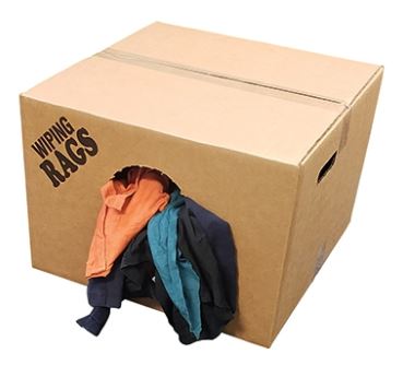 RAGS MIXED COLOR T-SHIRT 25LB BOX - Wipers: T-Shirt: Cotton